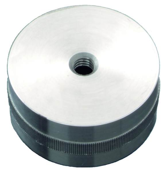 VA-Verbindungsteil mit Rändel zum Verbinden von Holzhandlauf Ø45mm und VA-Fittings