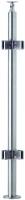 VA-Boden-Geländerpfosten 42,4x2mm inkl. 4 Glasklemmhaltern (Eck) u. Rosette, L=970mm VA-Boden-Geländerpfosten 42,4x2mm inkl. 4 Glasklemmhaltern (Eck) u. Rosette, L=970mm
