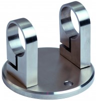V4A Wandanker mit Rohrschellen, Ronde Ø120x10mm für Rohr 42,4mm V4A Wandanker mit Rohrschellen, Ronde Ø120x10mm für Rohr 42,4mm