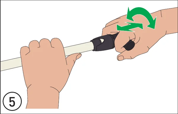 Installation step Pull-back test – pictogram from the GF installation instructions