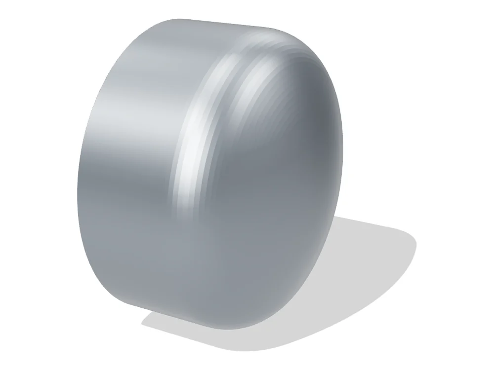 Cap ASME B16.9, NPS 4 STD (114.3 × 6.02 mm) – 3D view