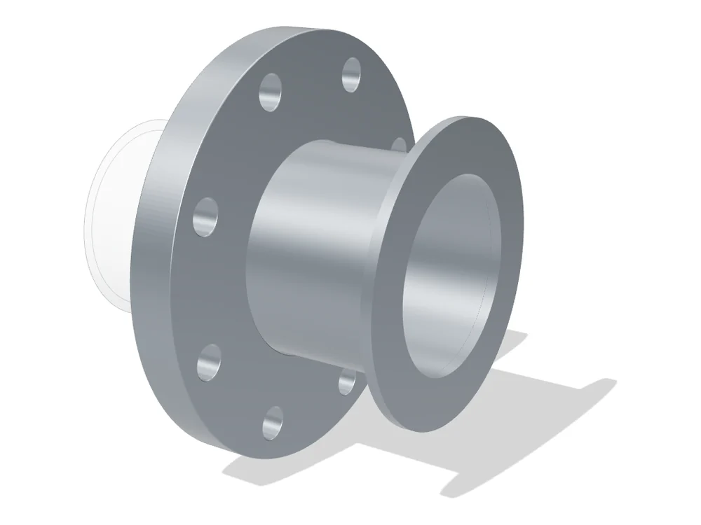 Bride tournante (LJ) avec collet (stub end), NPS 4 Class 150 – vue 3D