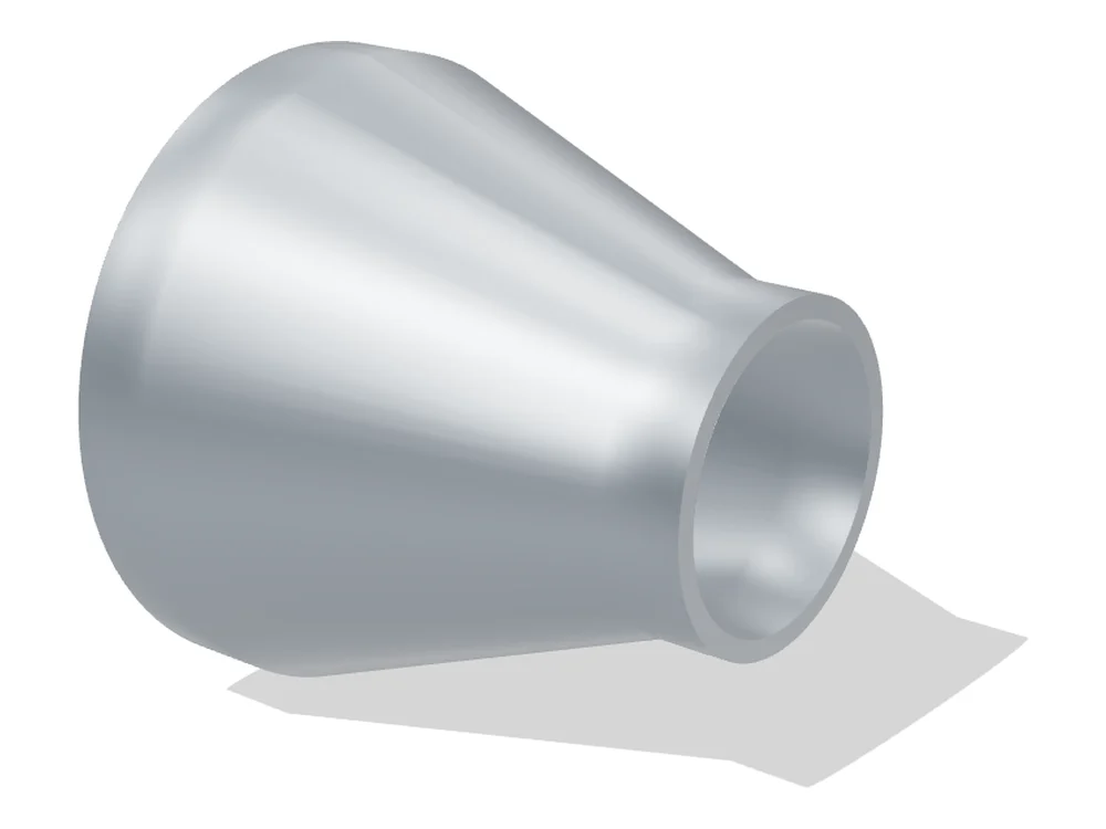 Reducer ASME B16.9, NPS 4 × 2 STD (114.3 × 60.3 mm) – 3D view