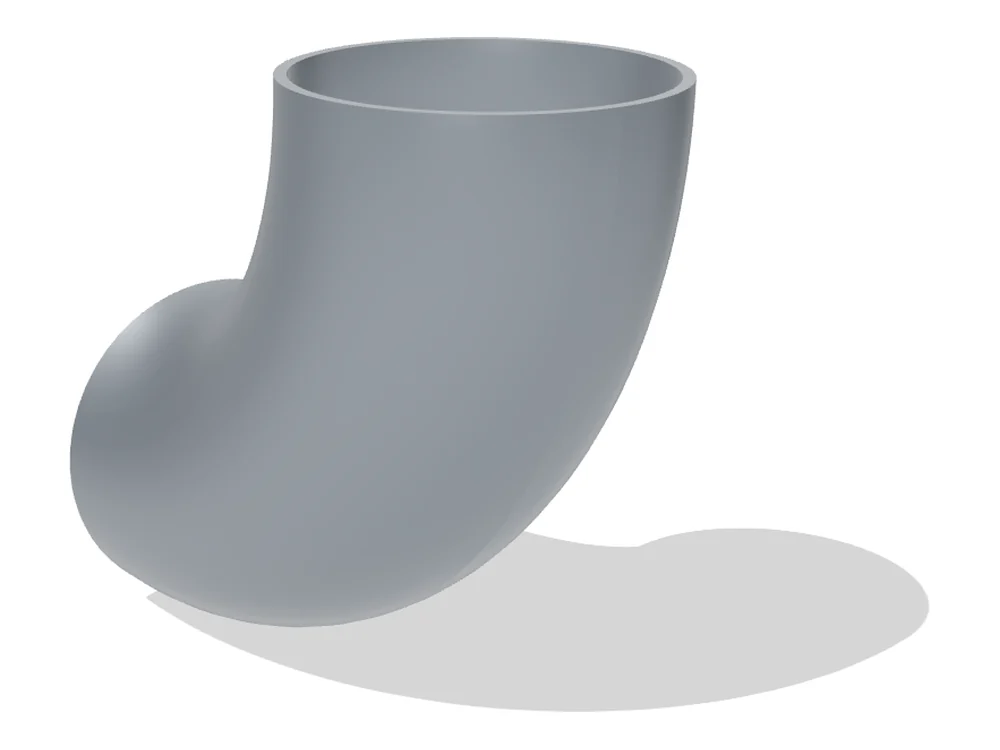 Steel elbow EN 10253-2, 3D 90° 114.3 × 3.6 mm – 3D view