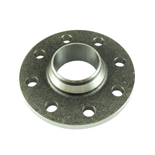 Steel welding neck flange type 11 with tapered hub and eight bolt holes