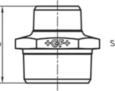 Maßskizze des Fittings Nr. 245 mit den Maßbuchstaben der Tabelle
