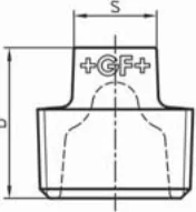 Maßskizze des Fittings Nr. 291 mit den Maßbuchstaben der Tabelle