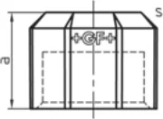 Maßskizze des Fittings Nr. 300 mit den Maßbuchstaben der Tabelle