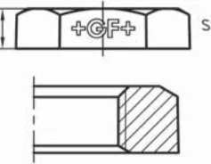 Maßskizze des Fittings Nr. 310 mit den Maßbuchstaben der Tabelle