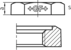 Maßskizze des Fittings Nr. 312 mit den Maßbuchstaben der Tabelle