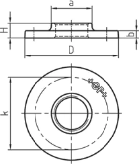 Maßskizze des Fittings Nr. 321 mit den Maßbuchstaben der Tabelle