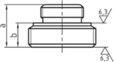 Maßskizze des Fittings Nr. 373 mit den Maßbuchstaben der Tabelle