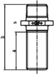Maßskizze des Fittings Nr. 534 mit den Maßbuchstaben der Tabelle