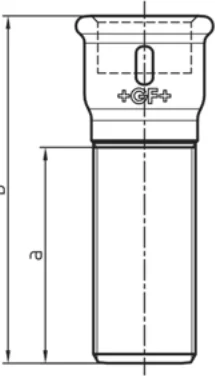 Maßskizze des Fittings Nr. 536 mit den Maßbuchstaben der Tabelle