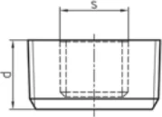 Maßskizze des Fittings Nr. 596 mit den Maßbuchstaben der Tabelle