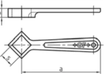 Maßskizze des Fittings Nr. 901 mit den Maßbuchstaben der Tabelle