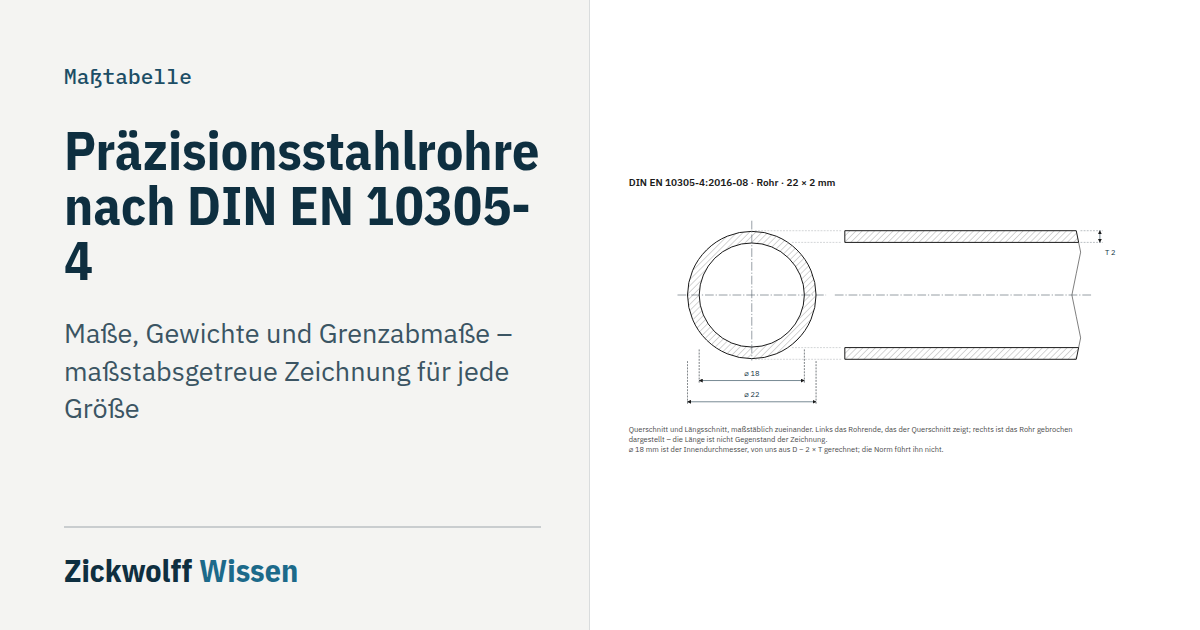 Maßzeichnung: Präzisionsstahlrohre